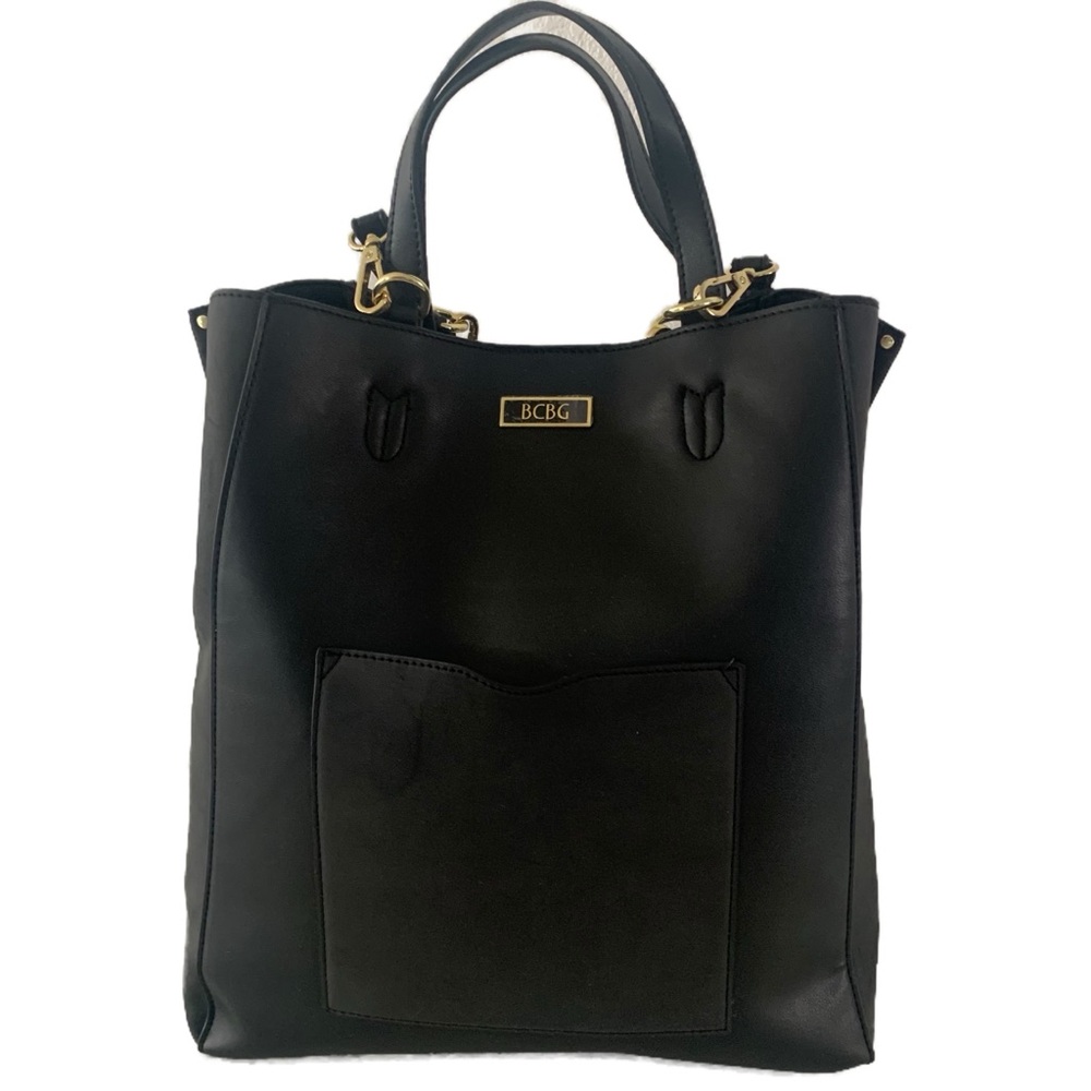 NEW BCBGENERATION BLACK TOTE BAG WITH SHOULDER STRAPS
